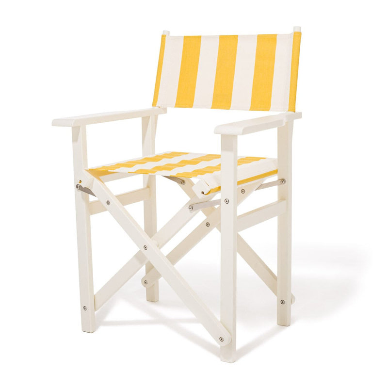 Table de chaise réalisateurs, Jaune / rayé blanc / blanc