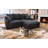 Modern Deep-seated Fabric Sectional Sofa With Reversible Ottoman-649500307