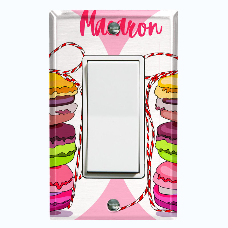 Plaque d'interrupteur en métal (prise Macaron - bascule simple)