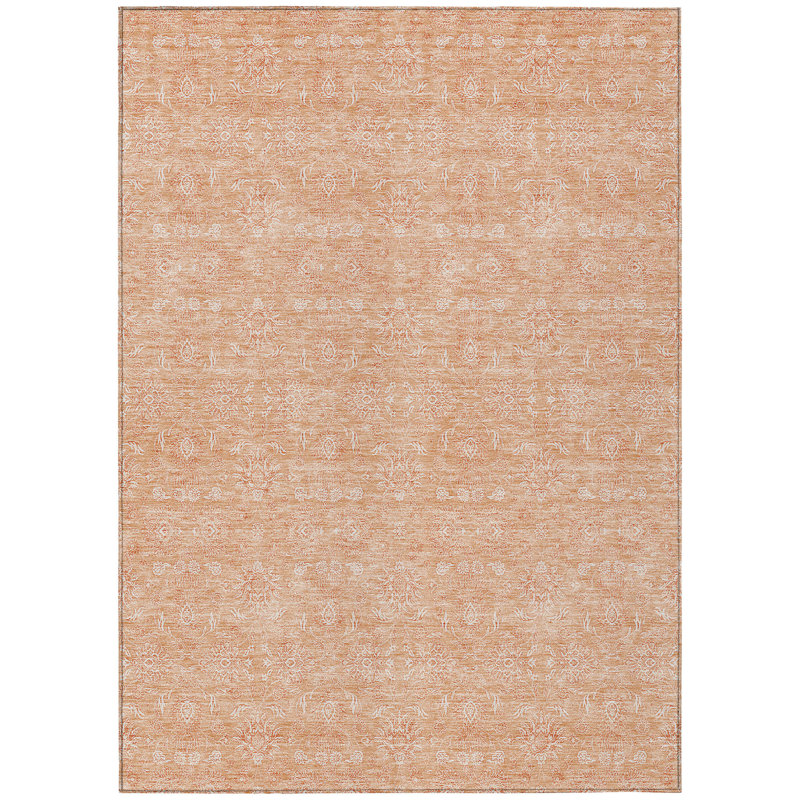 Killingly Washable Floral Indoor / Outdoor Rug, Rectangle 5' x 7'6"
