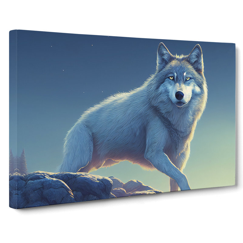 Creeping Wolf - Wrapped Canvas Print, 35cm H x 50cm W x 3cm D