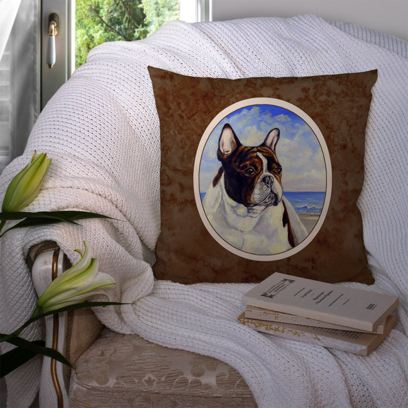  Housse de coussin d'extérieur carré French Bulldog at the beach