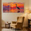 Birds Sunset Heron Water Reflection, ensemble de 3 reproductions d'art sur toile-831168807