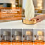 Lampe de table imprimée en 3D à deux lumières avec base illuminée et abat-jour en tissu, lampe de nuit à DEL rechargeable à double lumière, lampe de chevet sans fil portable pour le décor de la chambre à coucher