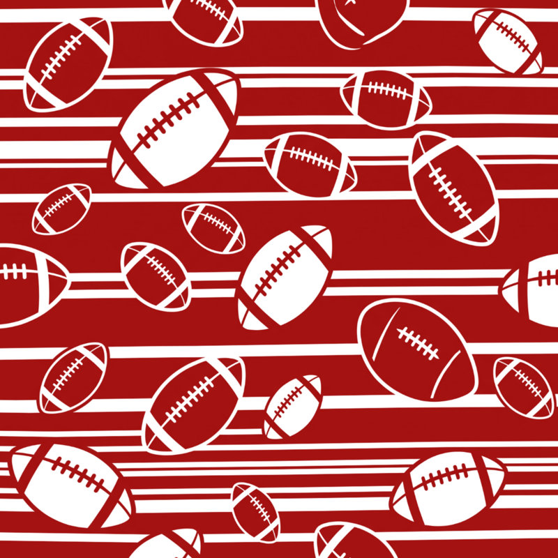 Couvertures rayées de football, L 60 po x H 80 po, Rouge foncé / blanc