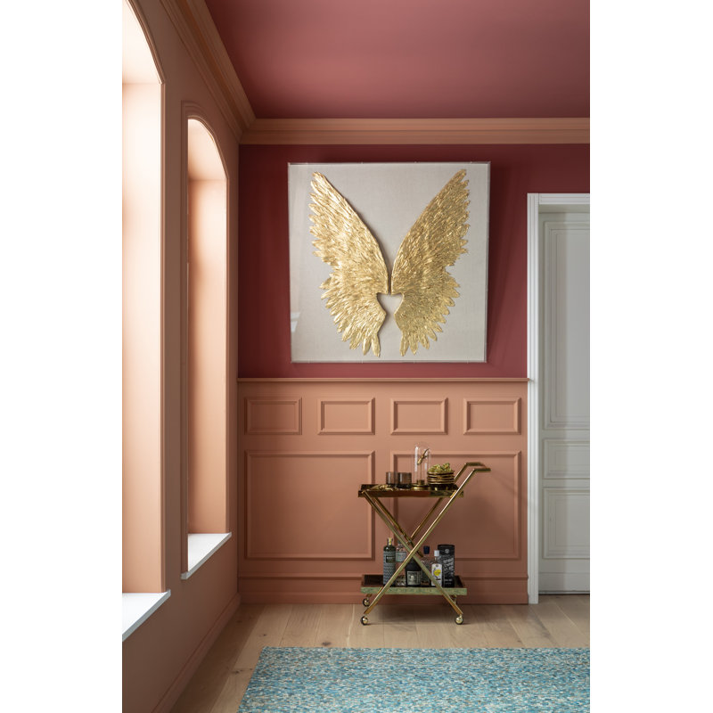 Wall Decoration Wings, Gold/Beige