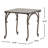 2Pcs Cast Aluminum Patio Tables - Kd 18" H X W Antique Square Tabletop With Curly Legs And Woven For Backyard Garden Outdoor Of 2 Weathered Copper Finish
