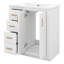 Meuble-lavabo sur pied 36 po avec lavabo en céramique, armoire de rangement moderne à 3 tiroirs et 2 portes-547565361