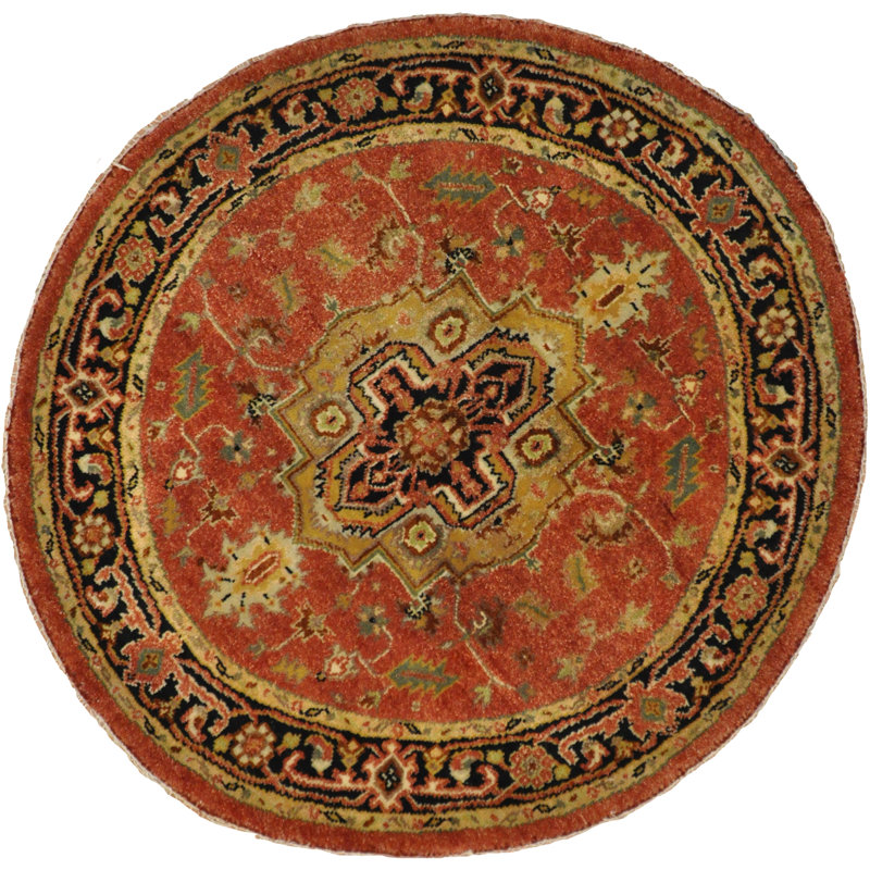 Tapis oriental en laine noué à la main orange / brun