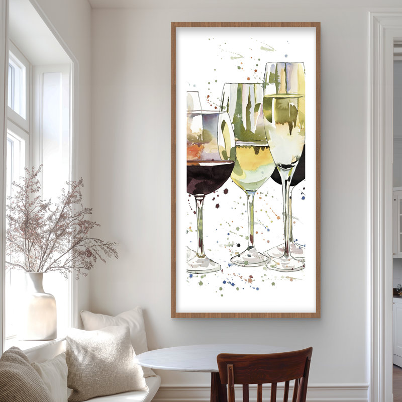 Beaux verres à vin - Imprimé gastronomique rouge pour la décoration intérieure