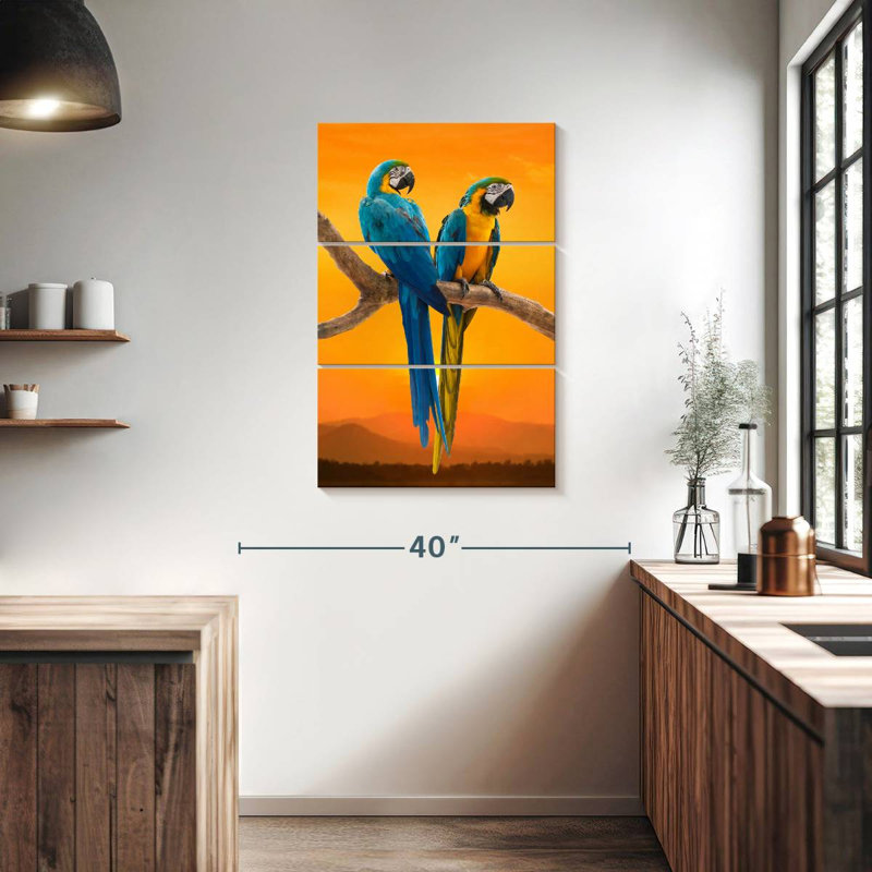 Brampt Sunset Macaw, 38" H x 24" W