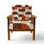 Fauteuil abstrait Mid-Century rembourré - Fauteuil Crescent Rhyth en terre cuite I-1587236407
