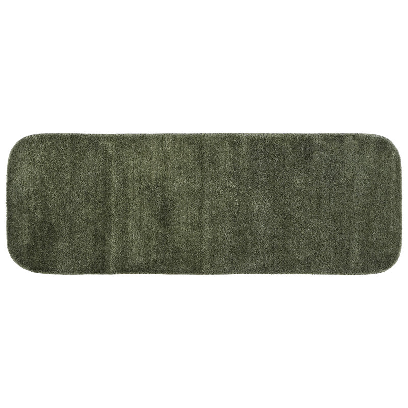 Tapis de bain antidérapant en nylon doux Mccluney, L 22 po x L 60 po, Fougère profonde