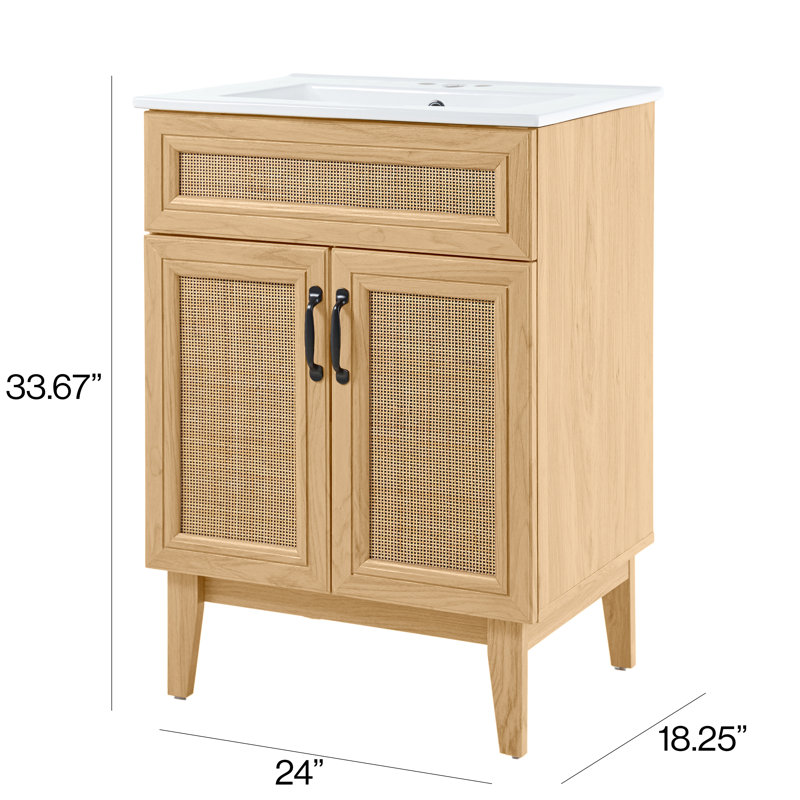 Ensemble de meuble-lavabo simple 24 po Javer, Naturel