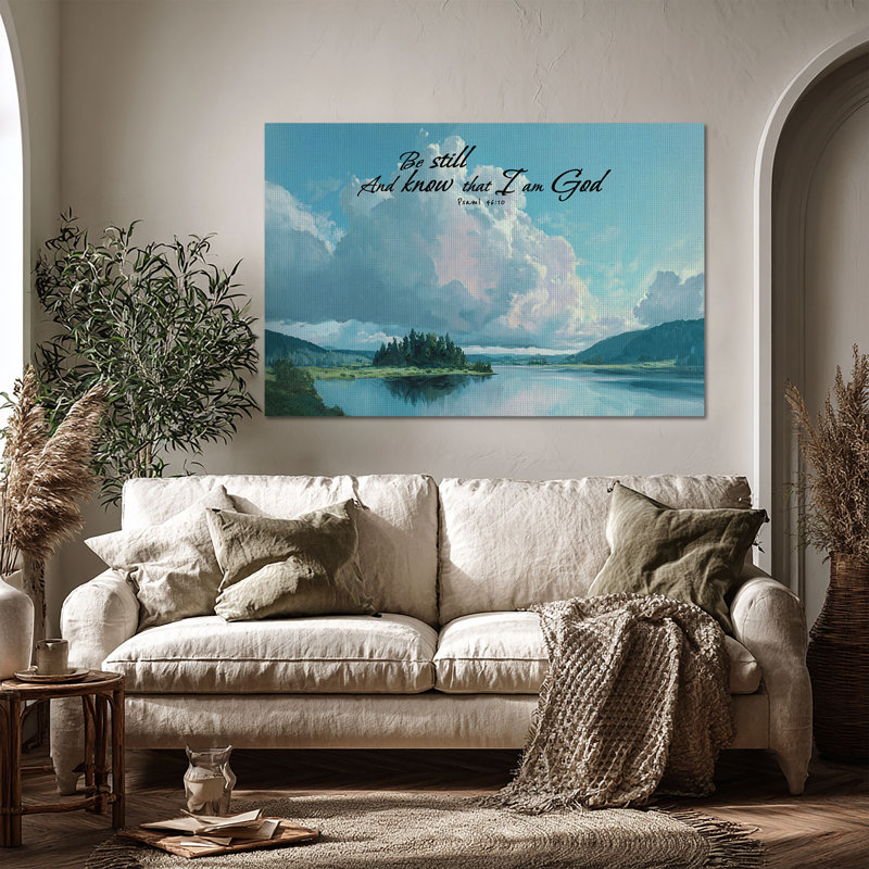 Art mural sur toile Heavenly Blue Clouds, L 48 po x H 32 po