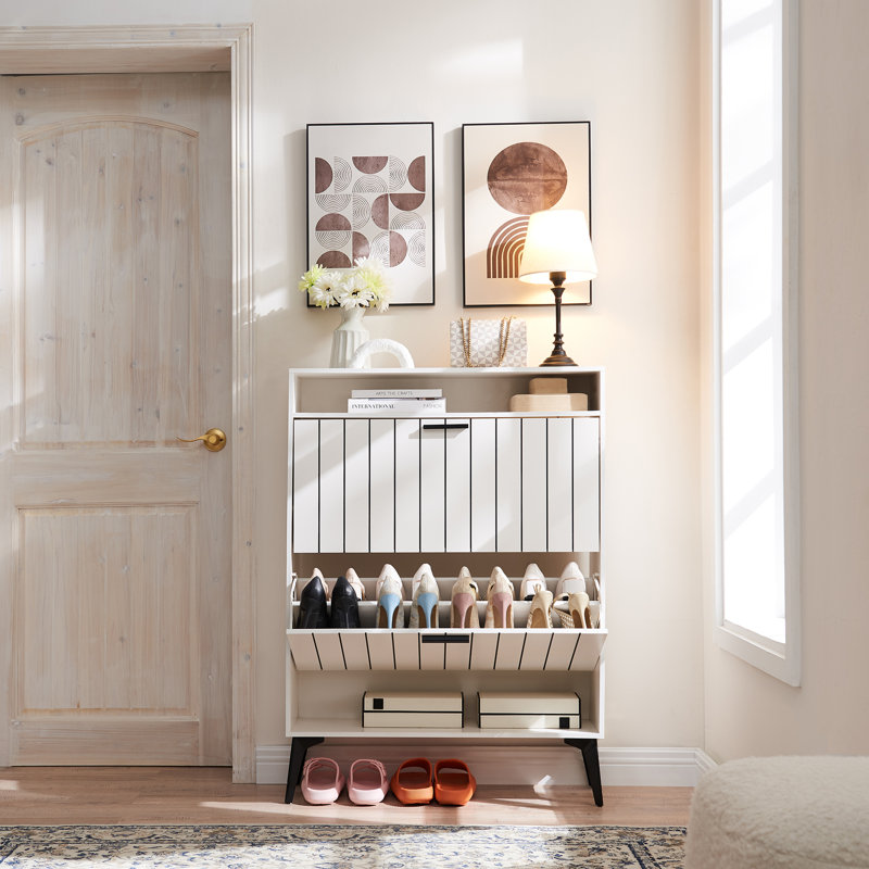 Armoire de rangement pour chaussures 16 paires, Blanc