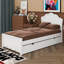Twin Size Wood Platform Bed With Flower-Shaped Headboard And Twin Size Trundle,Twin Size Trundle Bed Frame