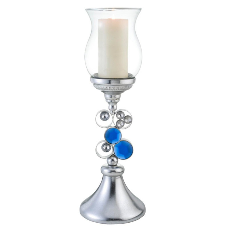 Bougeoir Florez, H 20,5 po x l 7 po x P 7 po, Argent