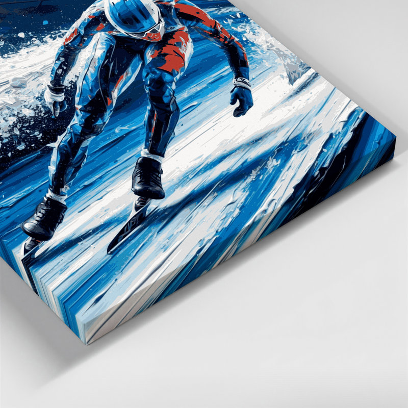 Art mural sur toile gris Sports Speed Skating, H 11 po x l 14 po