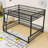 Heavy Duty Metal Bunk Bed Frame With Safety Guardrails And Ladder-724304682-724304680