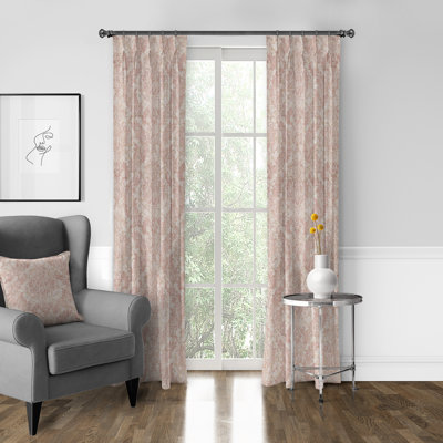 Bordeau Linen Damask Room Darkening Pinch Pleat Pocket Single Curtain Panel