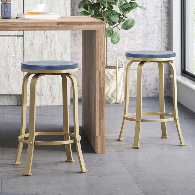 Ensemble de 2 tabourets de comptoir, Bleu