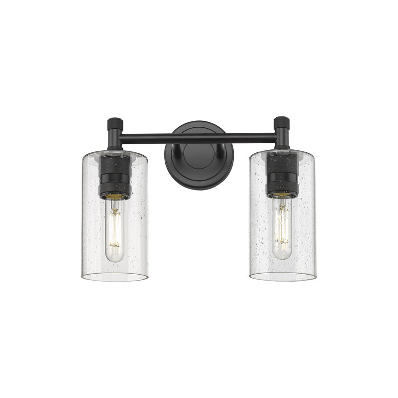 Éclairage pour meuble-lavabo mural 2 lumières Crown Point, Grainé, Noir mat