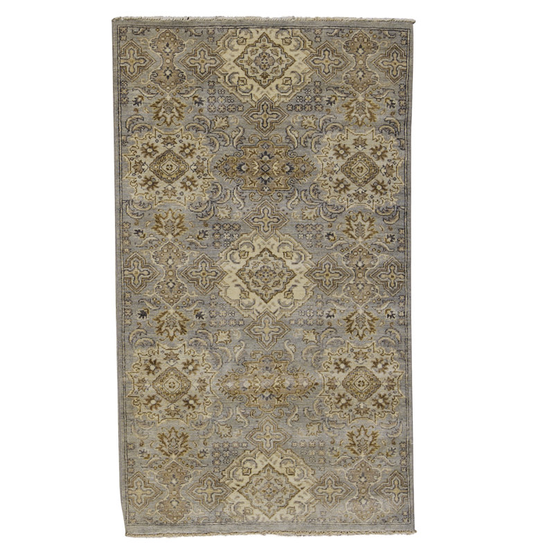Tapis rouge et beige noué à la main de haute qualité