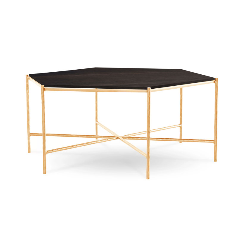 Athena Glass Top Coffee Table, Raven, Tuscan Gold, Oak