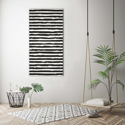 Black and White Stripes 1 Piece Wrapped Canvas Wall Art