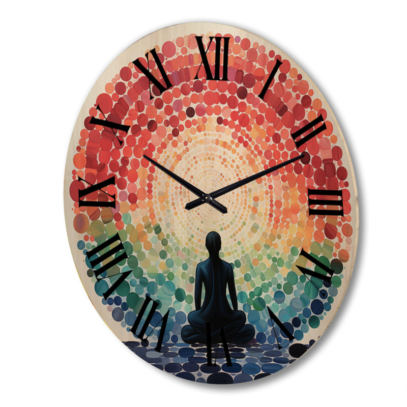 Horloge murale en bois massif Oakcrest, Très grand