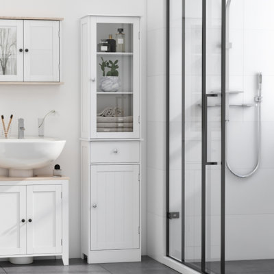 Bathroom Cabinet With 3-Tier Shelf Drawer Door