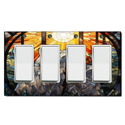 Nature Themed 4 - Gang Rocker Standard Wall Plate
