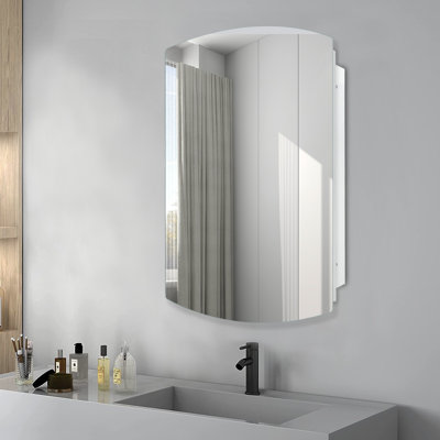 22 x 30 Inches Medicine Cabinet with Storage,Surface or Recessed Mount Bathroom Cabinet with Adjustable Shelves,No Assembly