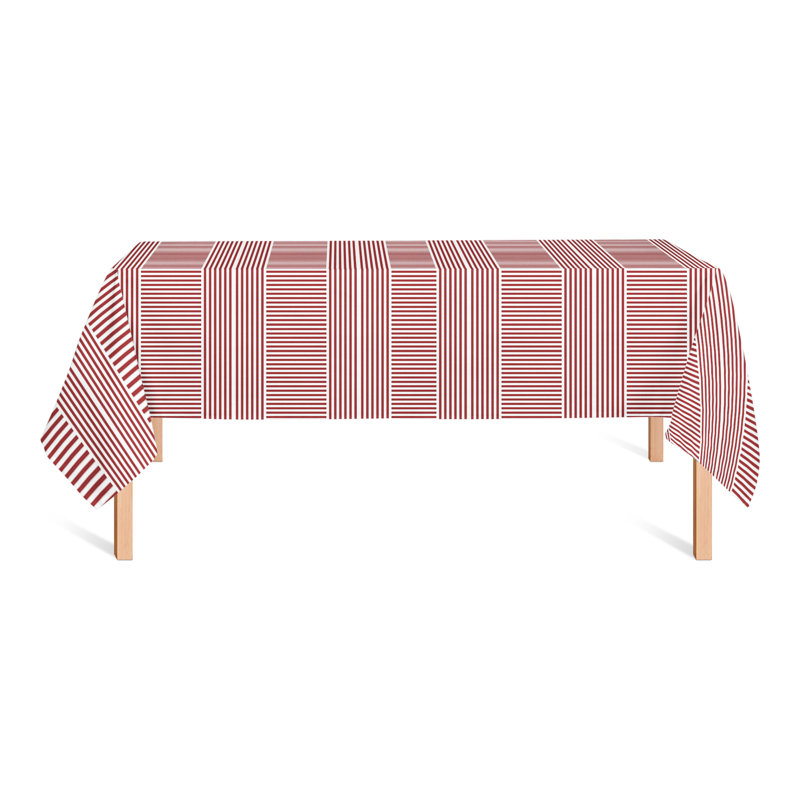 Sanni Striped Tablecloth, Red