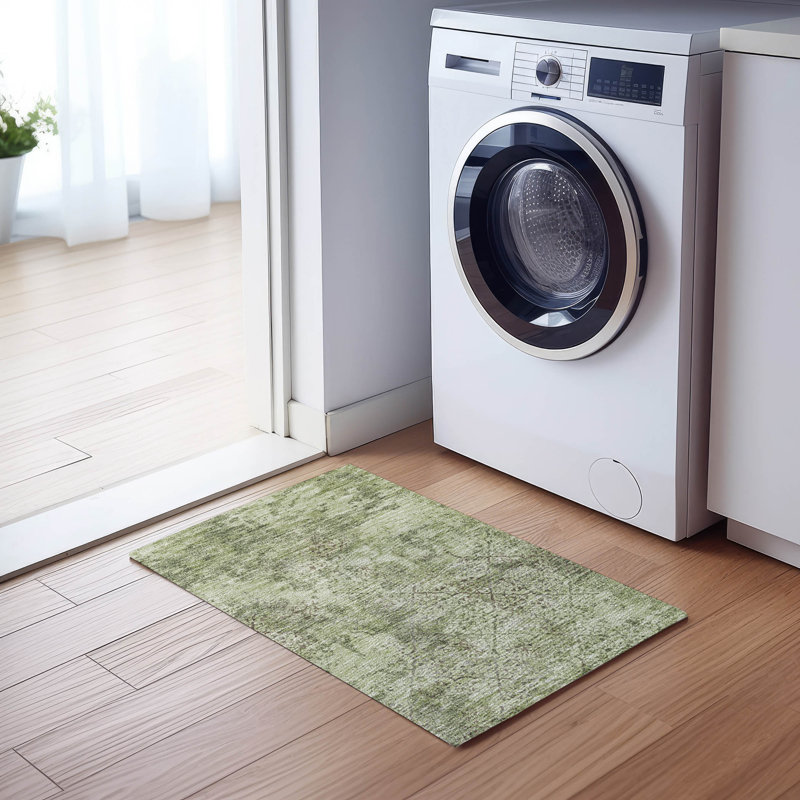 Jereny Washable Abstract Indoor / Outdoor Rug, Rectangle 1'8" x 2'6"