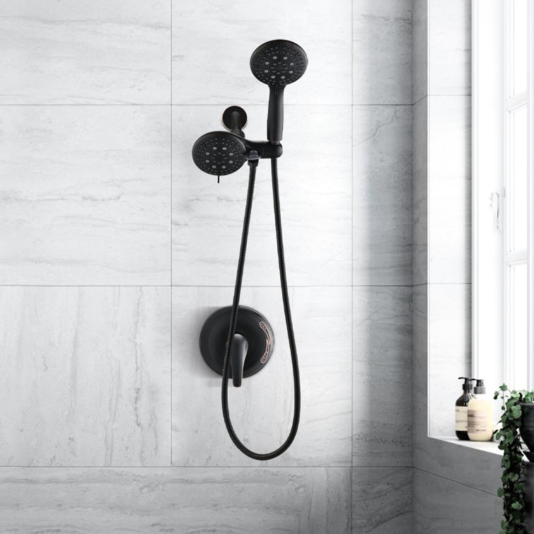 High Dual Shower Head With Pause Function - Spray Holes Abs Rain Handheld For Cleaning