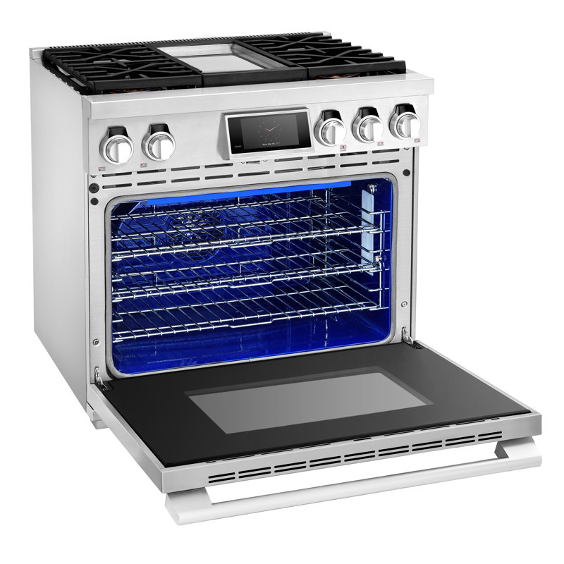 36-Inch Gas Pro Range With 4 Burners And Griddle