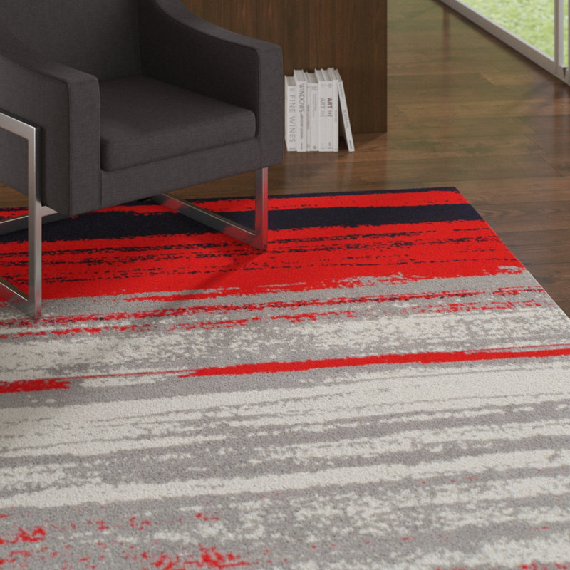 Lamas Abstract Indoor / Outdoor Rug, Rectangle 5' x 8'