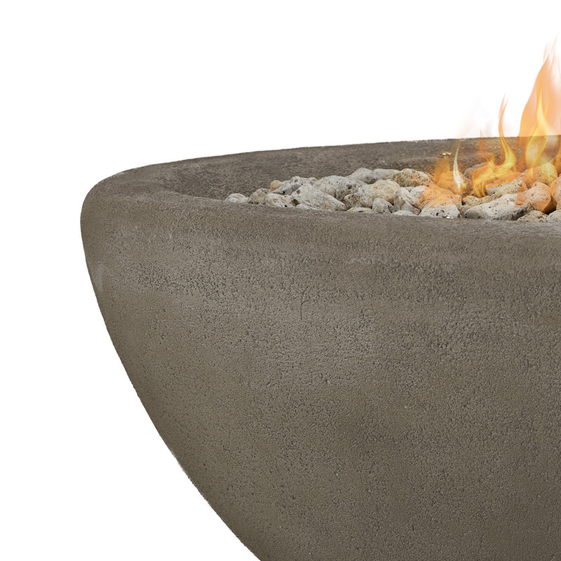 Bol de feu au propane ovale Riverside par Real Flame, Gris glacé, H 17,25 po x l 58 po x P 32,25 po