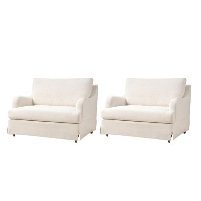 Terren 45.5'' W Farmhouse Oversized Slipcovered Parsons Chair with Unique Arms