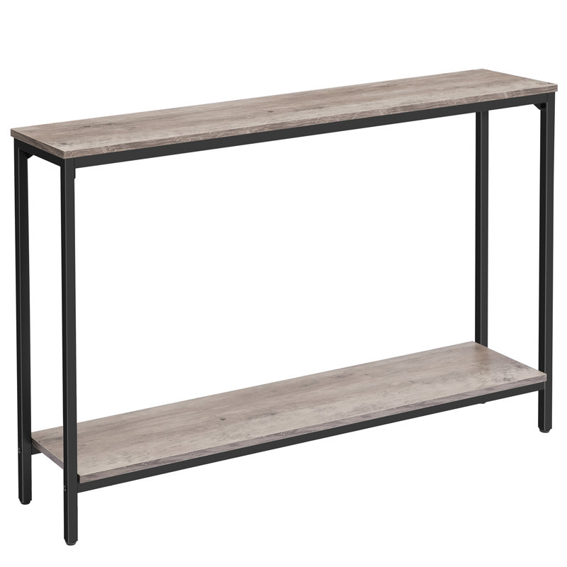 Kearria Console Table with Storage, Black, 29.5'' H x 47.2'' W x 7.9'' D, Greige