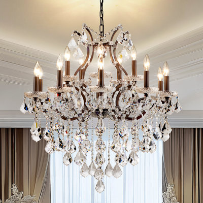 15-Light Dimmable Classic/Traditional Brass Chandelier