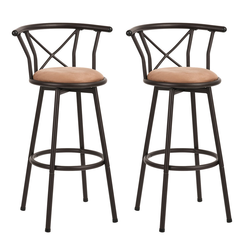 Singraul Swivel Upholstered Bar Stool with Steel Frame
