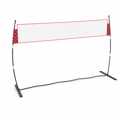 Système autoportant de filet de volleyball réglable de 12 pi avec poteaux en fibre de verre pour jouer à l'extérieur sur la plage