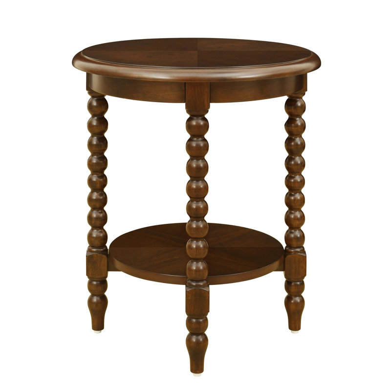 Round End Table with Shelf