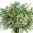 Artificial Hydrangea and Eucalyptus Polysilk Arrangement in Glass Vase