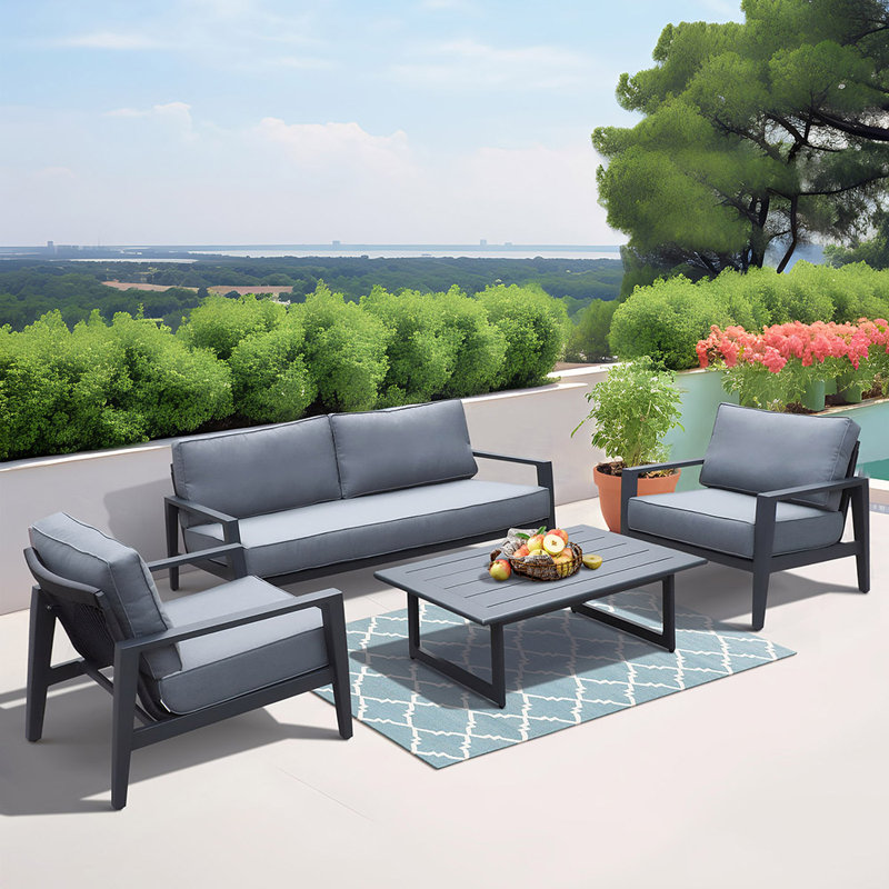 4 Piece Outdoor Seating Group With Cushions