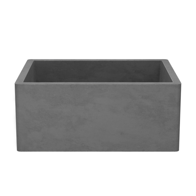 NativeStone® Concrete 24" L x 18" W Farmhouse Kitchen Sink, Slate