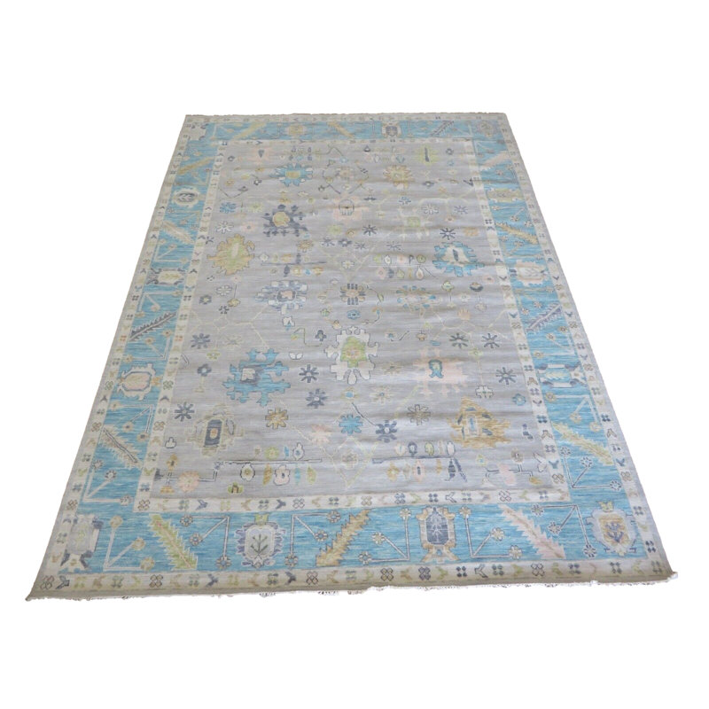 Tapis unique gris de 10 pi x 14 pi One-of-a-Kind